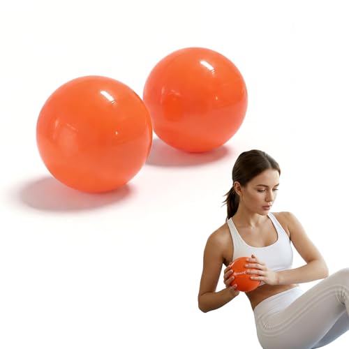 4 Inch Solid Pilates Ball, Premium PVC Anti-Deformation Exercise Ball for Pelvic Floor Training, Myofascial Release, Core Strength & Posture Correction, Stable Support Fitness Ball for Yoga, Stretch