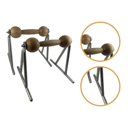 Push Up Bar Parallettes Bar for L Sit, Adults Push Handle Strength Training Equipment, Wood Metal 11x10.2x7.1 inch
