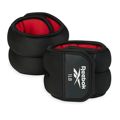 Reebok Wrist and Ankle Weights, Wearable Weights for Intensifying Workout, Durable Polyester & Spandex Ankle & Wrist Weights, Home Workout Essentials & Gym Accessories for Women & Men - size: 1 Lbs