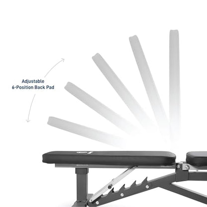 Marcy Deluxe Adjustable Utility Weight Bench for Home Gym Weightlifting and Strength Training SB-8062