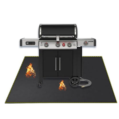 40x60 Inch Under Grill Mat for Outdoor Grill Deck Patio Protector Extra Large Silicone Fireproof Waterproof Oil-Proof Fire Pit Matt BBQ Barbecue Pad - style: 40''x60''