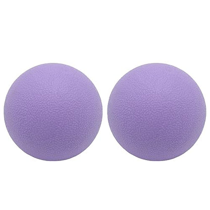 Hard Lacrosse Ball Massage Ball Therapy. Firm Trigger Point Massager Tool for Deep Tissue Yoga Physiotherapy Myofascial Release Muscle Relax Plantar Fasciitis Pain Relief (2 Pack) (Purple)