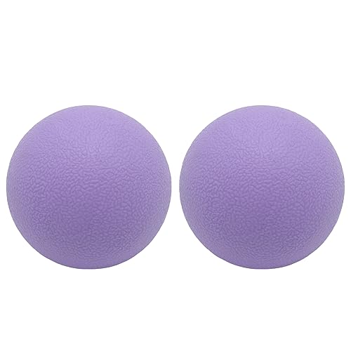 Hard Lacrosse Ball Massage Ball Therapy. Firm Trigger Point Massager Tool for Deep Tissue Yoga Physiotherapy Myofascial Release Muscle Relax Plantar Fasciitis Pain Relief (2 Pack) (Purple) - color: Purple