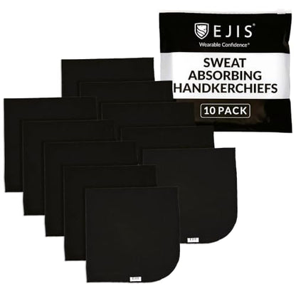 Ejis Men's Sweat Rags - Sweat Absorbing Handkerchiefs, 12x12, 10 Pack