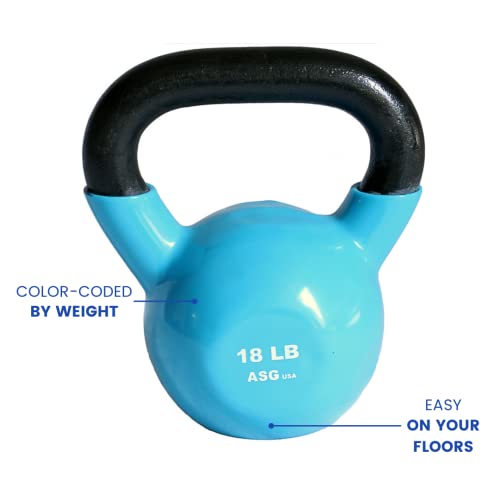 Ader Vinyl Kettlebell (18 Lbs Teal)