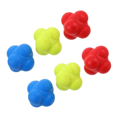 Happyyami 6Pcs Hexagon Reaction Speed Training Balls for Adults Enhance Hand Eye Coordination and Reflexes Durable Agility Balls for Sports and Fitness Versatile Indoor Training