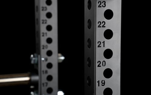 XMark Viper Half Power Rack, Squat Rack with Multi-Grip Pull Up Bar and Olympic Weight Plate or Bumper Plate Storage for Commercial Gyms or Home - style: Olympic Plate Storage