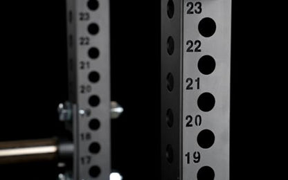 XMark Viper Half Power Rack, Squat Rack with Multi-Grip Pull Up Bar and Olympic Weight Plate or Bumper Plate Storage for Commercial Gyms or Home - style: Olympic Plate Storage