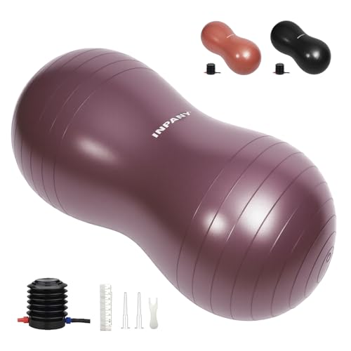 INPANY Peanut Ball - Exercise Ball for Labor Birthing, Anti-Burst Physical Therapy for Kids, Core Strength, Flexible Seating, Home & Gym Fintness, Sensory Chair Wiggle Seat for Girls and Boys - color: Rose Gold
