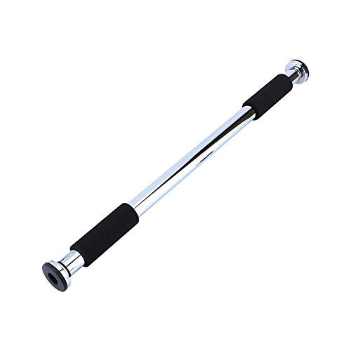 Door Pull Up No Screws Pull Up D Chin Multi Purpose Indoor Gym for Home Gym Exercise Electroplate Steel with Non Slip Foam Pads Rubber Stoppers