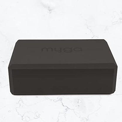 MYGA Yoga Block,Lightweight EVA Foam Yoga Brick,High Density Non-Slip Block for Yoga Poses, Pilates, Balance and Flexibility - color: Black
