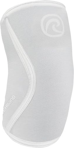 Rehband Elbow 5mm Compression Sleeve, Neoprene Sleeves for Weightlifting, Anatomical Design, Non-Slip & Close Fitting, Elbow Support Unisex, Colour:Arctic/White, Size:Medium - color: Arctic/White - 1 Piece, size: Medium