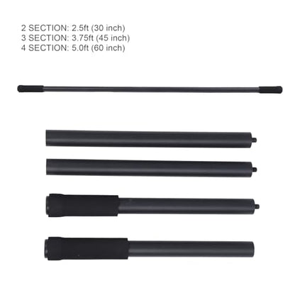 Yoga Stick 5 ft Sturdy Steel, Adjustable Stretching Stick for Mobility, Flexibility and Balance, Versatile Exercise Stick with Rubber Handles for Office, Home or Fitness