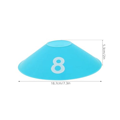 10pcs Soccer Training Discs and Cones Set, Flat Numbered Spot Markers 1-10 for Football and Basketball Agility Drills, Sturdy Plastic Sports Equipment for Outdoor Field Practice