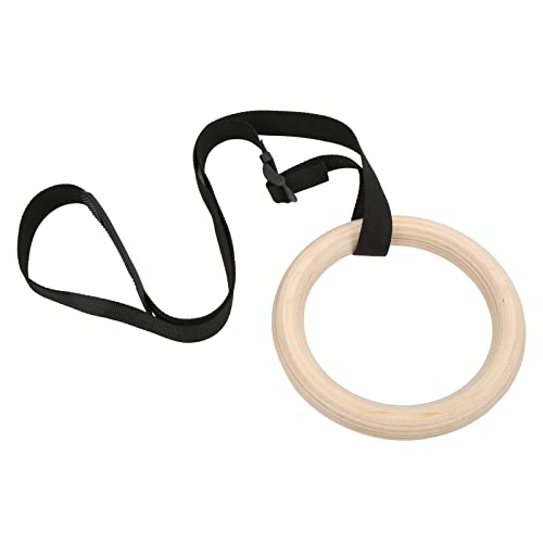 Pull Up Exercise Rings Pull Up Training Rings Wood 1 Pair Wooden Gymnastic Rings With Adjustable Buckle Straps 330Lbs Capacity Pull Up Exercise Rings For Home Gym Workout