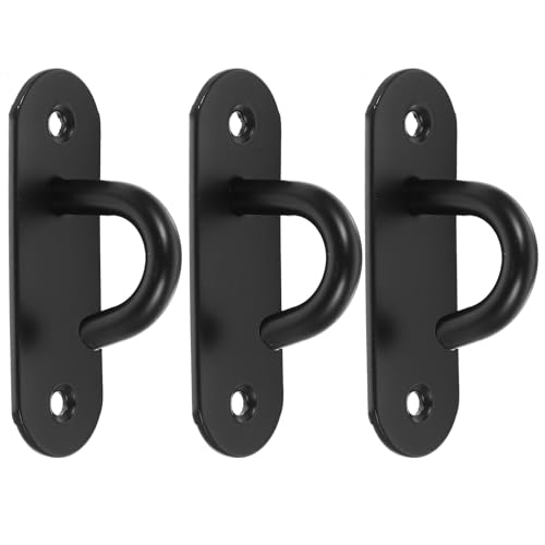 Milisten Stainless Steel Wall Anchor for Resistance Bands 3pcs Heavy Duty Workout Hooks Yoga Strap Mount Indoor Exercise Station Hanging Hook for Home Gym Training