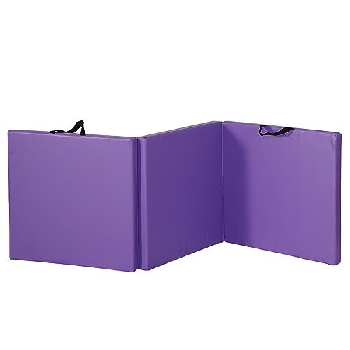 ZENY 2’’ Thick Tri-fold Folding Gym Exercise Mat Extra Thick Gymnastics Mat Tumbling Mat with Carrying Handles for Home Workout, Core Workouts, Stretching, MMA, Yoga