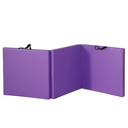 ZENY 2’’ Thick Tri-fold Folding Gym Exercise Mat Extra Thick Gymnastics Mat Tumbling Mat with Carrying Handles for Home Workout, Core Workouts, Stretching, MMA, Yoga
