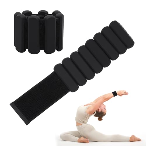 AMIR Wrist Weights, Adjustable Ankle Weights For Women, Waterproof Leg Strength Training Wrist For Yoga Running Swimming Pilates (1Pair, 1 lb Each)