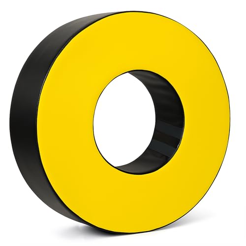 Football Tackle Wheel – High-Density 3080 Foam Tackling Dummy with Strap – Waterproof PU Leather Agility Ring for Youth Football Practice & High School Training