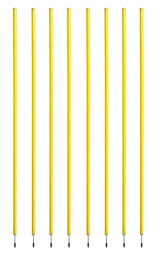 BlueDot Trading Soccer Agility Poles | Telescopic, Fixed & Collapsible Options (4, 6, 8 Piece Sets) Speed Training Poles for Agility Drills, Outdoor Games, Football & Sport Training Equipment - size: 8, style: Fixed