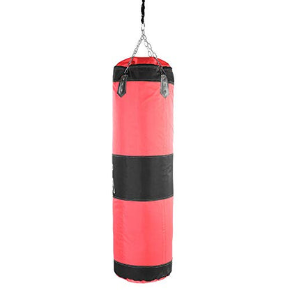 Bnineteenteam Heavy Punching Bag,Training Boxing Bag with Chain for Adults Men Women(Empty) - color: Red, size: 120cm
