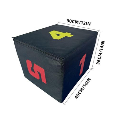 Plyometric Jump Box 3-in-1 Height Adjustable Training Box for Strength Exercise, 11.81x17.72x13.78 inch