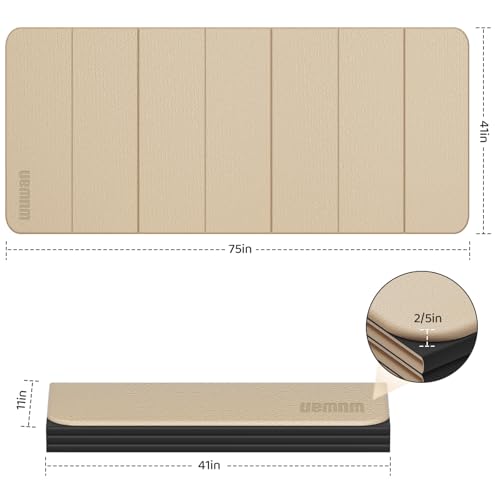 Foldable TPE Yoga Mat Thick 10mm,75" x40"Extra Large Exercise Mats | Stretch Mat Non-slip Fitness Folding Mat Easy to Carry,Wide Gym Mats for Women Men Suitable for Home Workout Travel Pilates