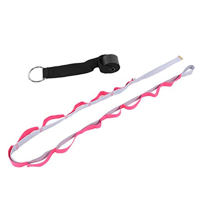 Yoga Stretching Strap, Yoga Strap for Flexibility Training, 3.1m Oxford Cloth Leg Stretcher Strap with Foam Handle and Stainless Steel Buckle, for Gym Dance Physical - color: Red