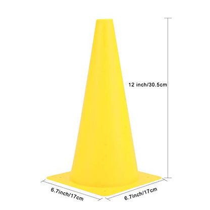 12 Inch Traffic Training Cones, Plastic Safety Parking Cones, 6 Colors - color: Yellow Set of 12