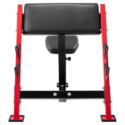 VEVOR Preacher Curl Bench, Strength Training Benches, Max Load 660 LBS Home Gym Fitness Equipment, Seated Arm Isolated Barbell Dumbbell Bicep Station, Adjustable Weight Bench with Bar Holders