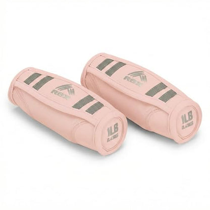 RBX 2lb Walking Weights Pair (1lb Each), Soft Hand Weights with Reflective Safety Straps, Ergonomic Grip & Breathable Fabric, Add Resistance to Walking, Jogging & Aerobics