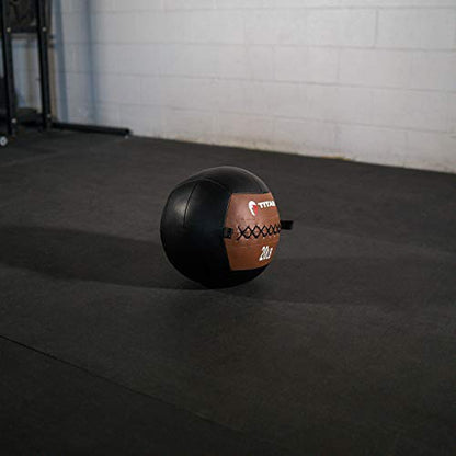 Titan Fitness Soft Leather Medicine Wall Ball Durable, Endurance, Cardio, Core Strength - size: 20 lb