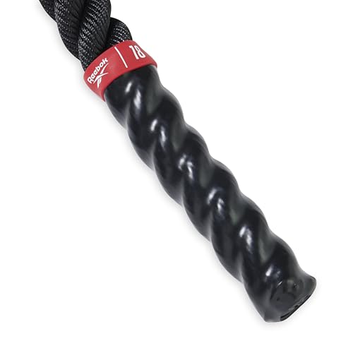 Reebok 18 ft Battle Rope, 1.5" Thick, Home Gym
