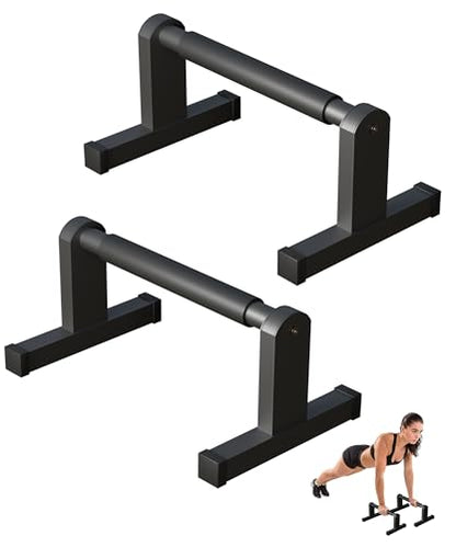 Push Up Bars, Heavey Duty Parallettes Dip Bar with Non-slip Grips for Calisthenics Planche L Sit Handstand Fitness Floor Workout, Pushup Station Handles Stand for Gym Strength Training