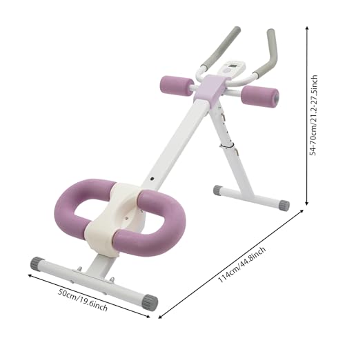 Ab Machine, Foldable Adjustable Abdominal Trainer Machine, 5-Level Height and 2-Level Tilt, Knee Protection U-Shaped Pad, Core Strength Workout Equipment for Home, Gym, Office