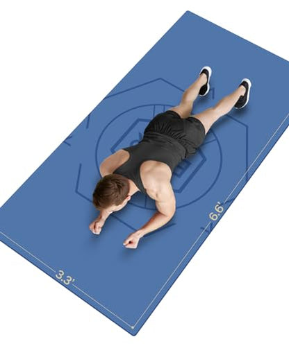 nuveti Large Exercise Mat (6'x 3'), Extra Wide Workout Mat for Men and Women, Yoga Mat Thick 1/2 1/4 Exercise Mats Non-Slip, Non-Toxic, Large Fitness Mat Perfect for Barefoot Exercise (Yoga, Pilates, Stretching, Meditation)