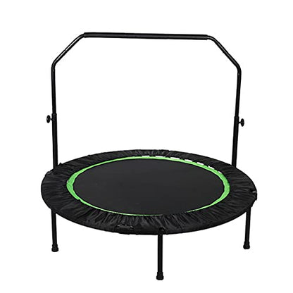 Replacement Trampoline Pad Outdoor 48In Fitness Trampoline with Handle,Mute Foldable Trampoline Mini Exercise Rebounder for Adults Kids Indoor/Garden Workout Equipment,Maximum Load 150Kg,Black