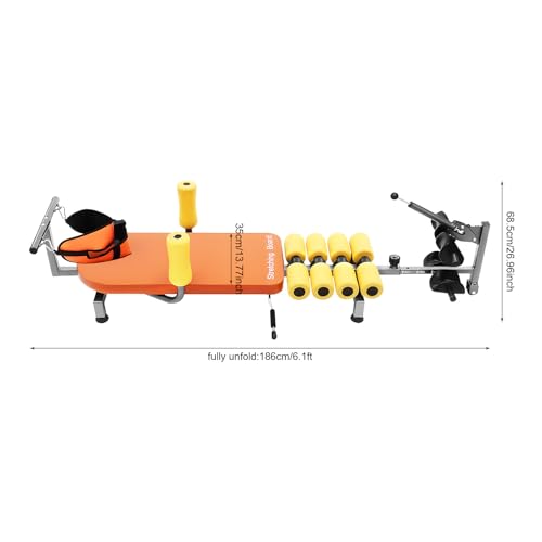Inline Back Stretch Bench, 286.6lbs Capacity Lumbar Decompression Table with Cervical Traction Adjustable Full Body Back & Neck Decompression Tool for Home Office School & Gym