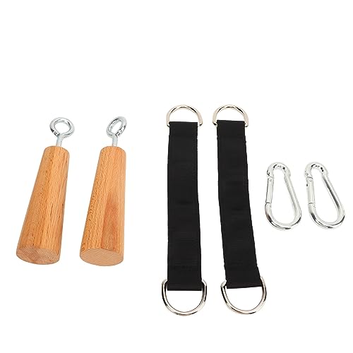 Wooden Pull Up Grips, Durable Beech Wood Strength Trainer, Grip Handles for Home Gym, Upper Body Workouts, Travel Fitness Enthusiasts