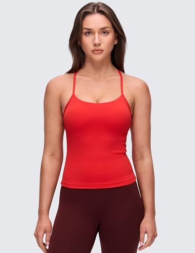 CRZ YOGA Butterluxe Y Back Tank Tops - color: Deep Red, size: X-Large