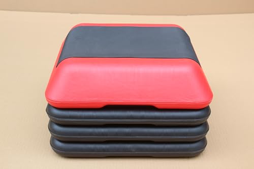 16"x16" Adjustable High Step Aerobic Platform With 4 Risers, Height-Adjustable Step Aerobics Platform For Home Gym Exercise Fitness Workout Black+Red As shown One size