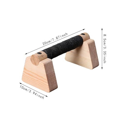 Vaveren 2 Pieces Push up Bar Wooden Parallettes Bar Pushup Handles Portable Anti Slip Push up Stand for Exercise Gymnastics Workout - size: 20CM