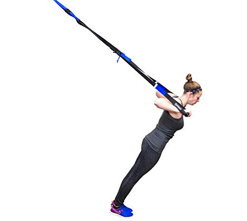 Total Body Exercise & Fitness at Home Workout Kit - Includes Body Weight Suspension Straps, Set of 5 Resistance Loop Exercise Bands