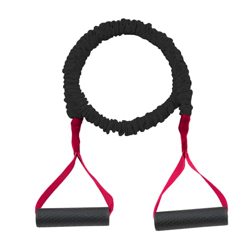 Deluxe Slastix Toner Resistance Bands with Handles | Safe Sleeve Exercise Bands for Strength Training, Full Body Workouts, and Home Gym Fitness - color: Black, size: Medium
