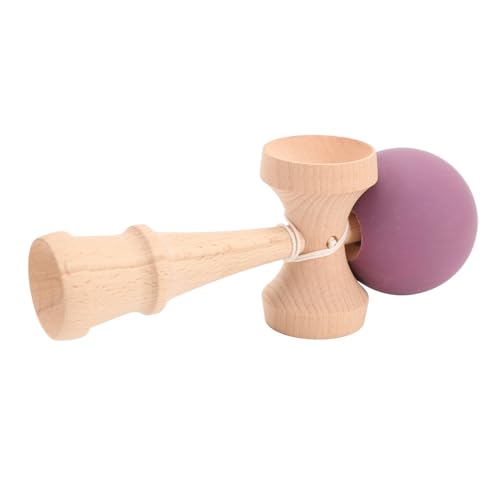 Wooden Kendama Toy Wood Ball and Cup Coordination Toy Catch Ball in Cup Game Catch Hand Eye Coordination Game for Beginner Birthday Party Supplies (Purple)
