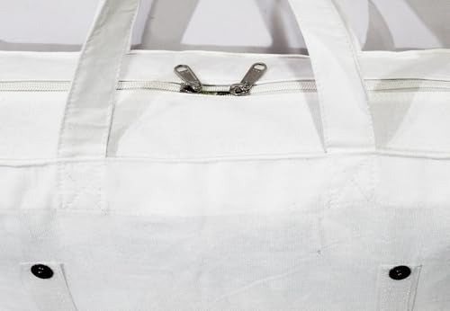 INDIAN CRAFT CASTLE Tote Bag with Yoga Mat Carrier Pocket Carryall Shoulder Bag for Office, Workout, Pilates, Travel, Beach and Gym