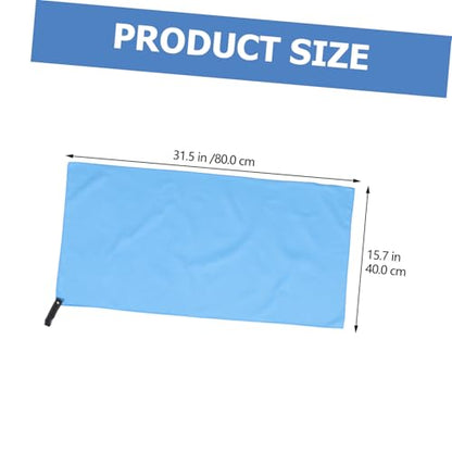 Cabilock Quick Dry Sports Towel for Travel and Camping, Superfine Fiber Microfiber Sweat Absorbent Cooling Towel Compact Blue Mesh Bag, 40x80cm for Neck and Face