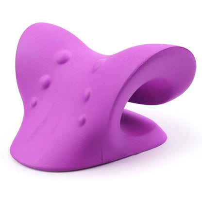 RESTCLOUD Neck and Shoulder Relaxer, Cervical Traction Device for TMJ Pain Relief and Cervical Spine Alignment, Chiropractic Pillow, Neck Stretcher (Purple) - color: Purple