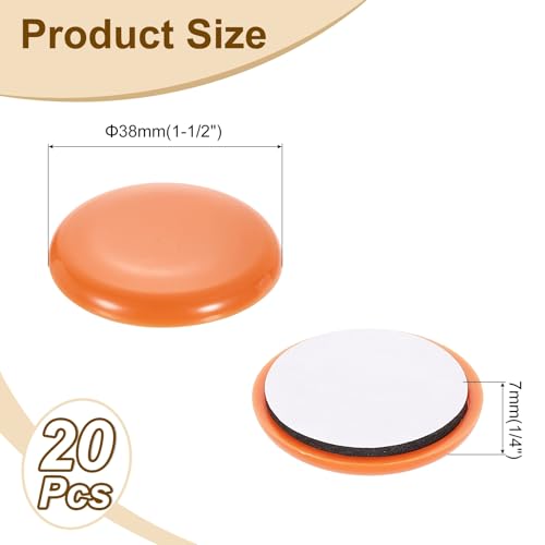 uxcell 20Pcs Furniture Sliders, 1/1/2 Inch Round Self-Adhesive Carpet Furniture Moving Pads Gliders Floor Protectors for Carpeted Tile Vinyl Hardwood Floors, Orange - size: 1/1/2 Inch